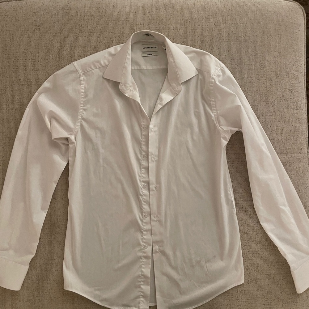 Lucky Brand White Dress Shirt Long Sleeve